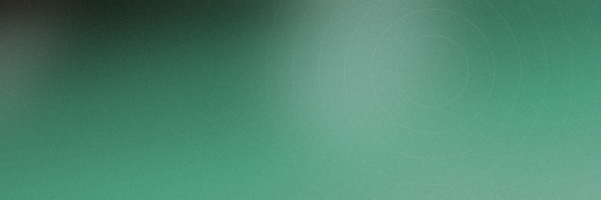Wide sage-green gradient band with faint concentric ring line-art